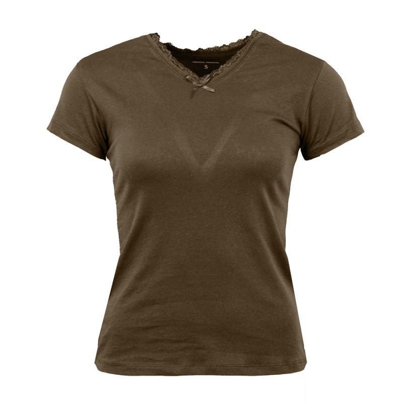 Tee shirt col v venezia avec dentelle Femme CHANTAL THOMASS