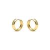 Earrings - LUXENTER - Apruk - Modern Hoop Earrings - 18k Yellow Gold - Diameter 22 Mm