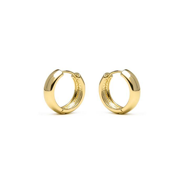 Earrings - LUXENTER - Apruk - Modern Hoop Earrings - 18k Yellow Gold - Diameter 22 Mm
