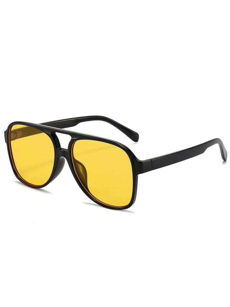 Vintage Oversized Sunglasses Women Retro Big Frame Sun Glasses Female Black Yellow Ins Style Square Oculos De Sol