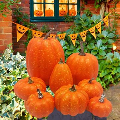 8 PCS Halloween Pumpkin Decoration Model Props Harvest Festival Props For Halloween Harvest Festival Faux Decoration