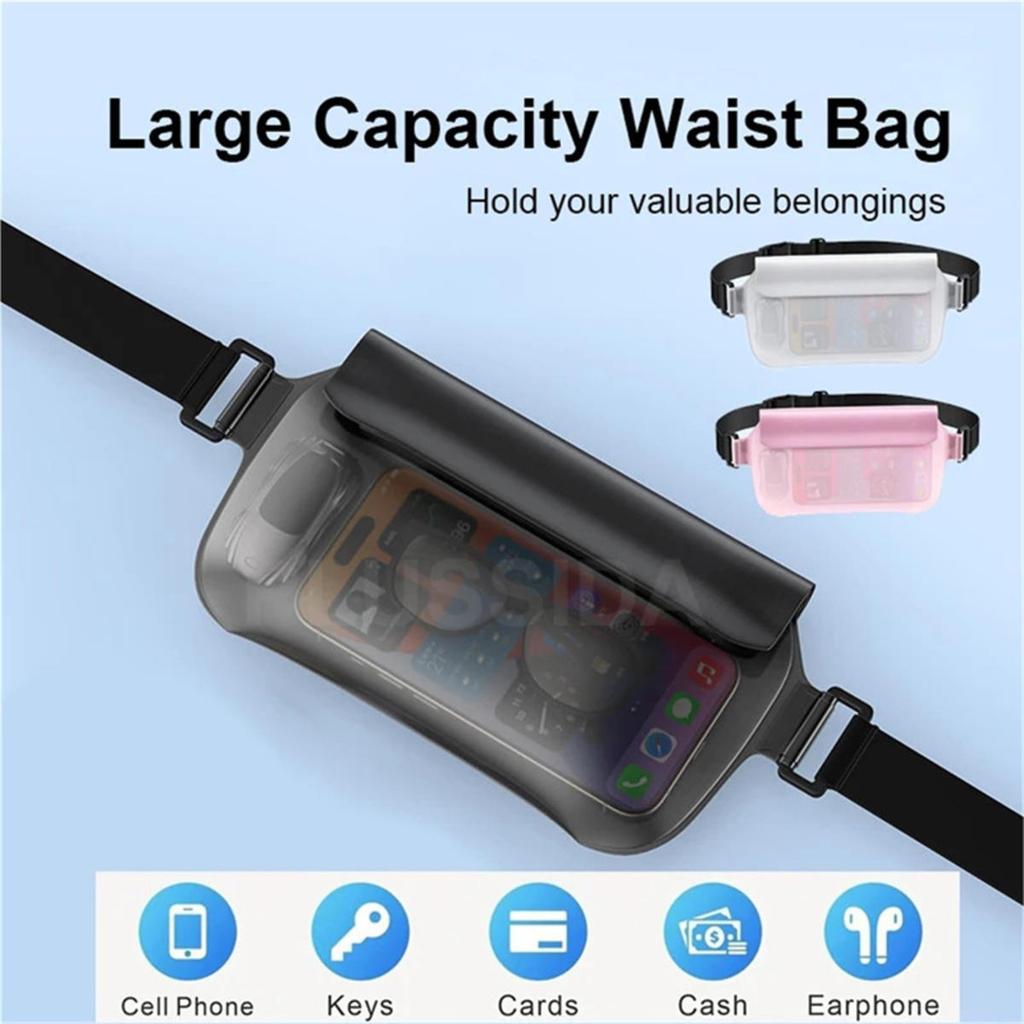 Waterproof Sealing Drift Diving Swimming Waist Bag Touchscreen Transparent Photo Waterproof Bag Underwater Dry Bags for Phone