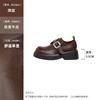 Studiolee washed round head British style thick-soled velvet loafer single shoes small leather shoes women