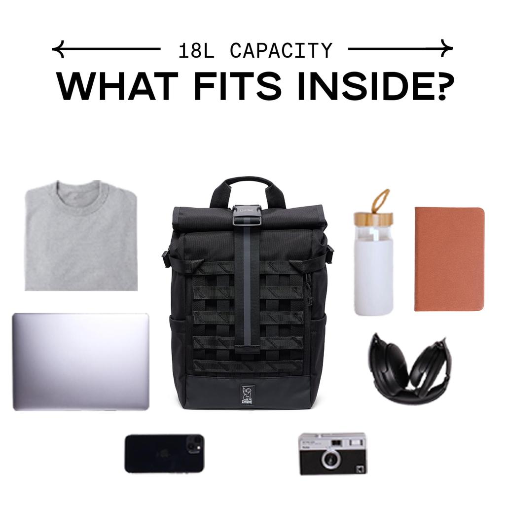Chrome BARRAGE 18L PACK Backpack (Current Model) BXRFBLACK XRF Black Reflective 18L Waterproof