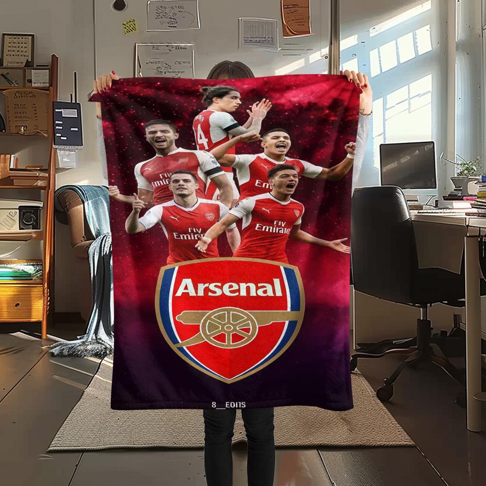 Coperta a Flanella con Stampa Arsenal Football Club, Alta qualità, Confortevole per Tutte le Stagioni, Arredamento per la Casa, Calore e Comfort