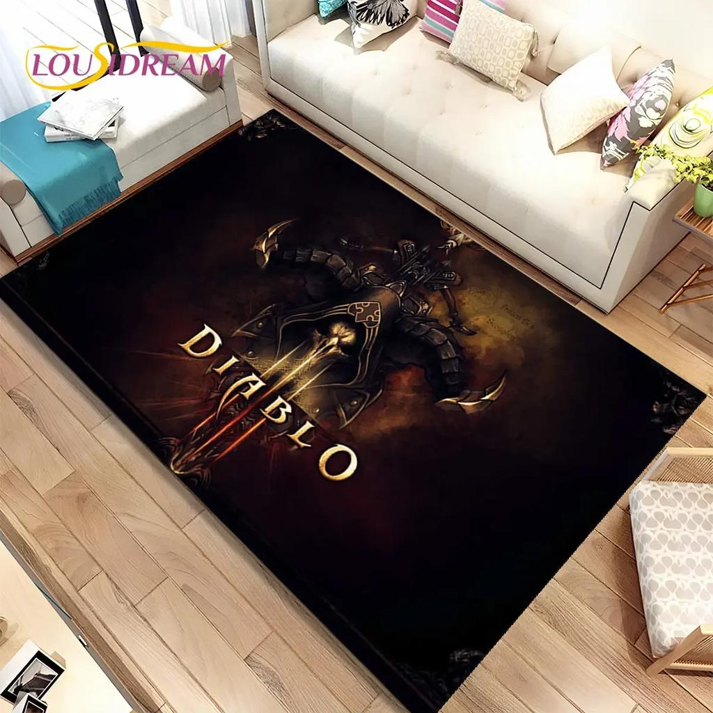 3D HD Diablo Game Gamer Cartoon Area Rug,Carpet Rug for Home Living Room Bedroom Sofa Doormat Decor,kid Play Non-slip Floor Mat