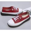 Women Spring Sneakers 2024 New Genuine Leather Trend Color Matching Women Shoes Flat Lace-up Casual Girl Student Shoes
