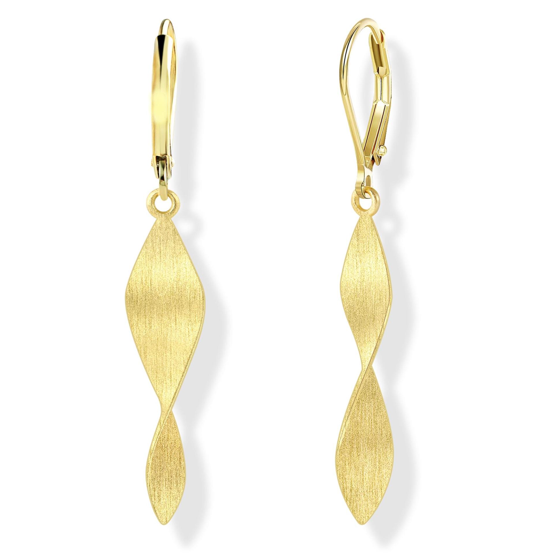 Серебряные серьги-кольца с позолотой в ретро-стиле - Богемный дизайн с волнами