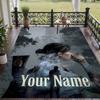 Custom Name The Last of Us Joel Ellie Crystal Velvet Floor Rug Personalized Text Soft Carpet Home Decor