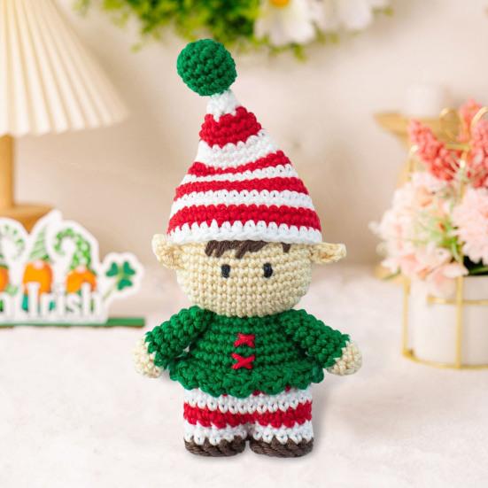 Christmas Crochet Kit Crochet Starter Kit with Step-by-Step Video Tutorials Santa Claus Nutcracker Green Elf Knitting Set for Beginners
