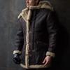 Autumn and winter orders surge suede faux fur hooded fur collar thickened coat men's coat jacket