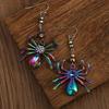 Bohemian Style Spider Design Drop & Dangle Earrings - Fashion Creative Shiny Zinc Alloy with Glass Mosaic for Women Daily Wear