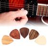 Guitar Picks Box Wooden Case Portable Holder Storage Container Solid Wood Accessories 1 Box with 5 Picks