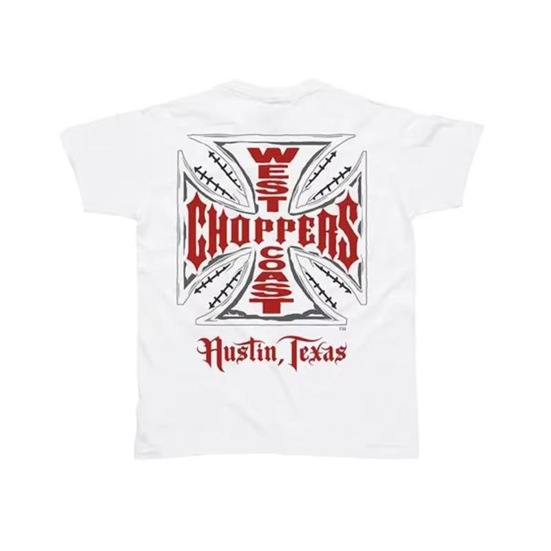 Austin Texas pure cotton Tshirt Mens vintage street style casual graphic tee hip hop biker cool comfortable soft short - Men ... S разноцветный