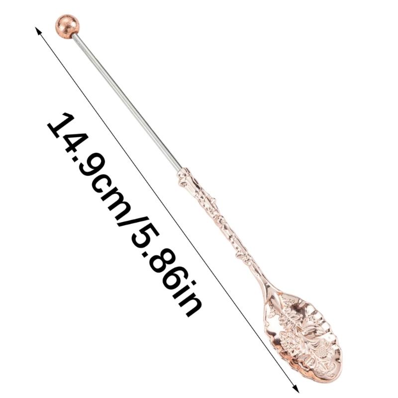 Creative DIY Coffee Stirring Spoons with Beaded Design Durable Alloy Construction Set of 6 Handmade Kitchen Tool