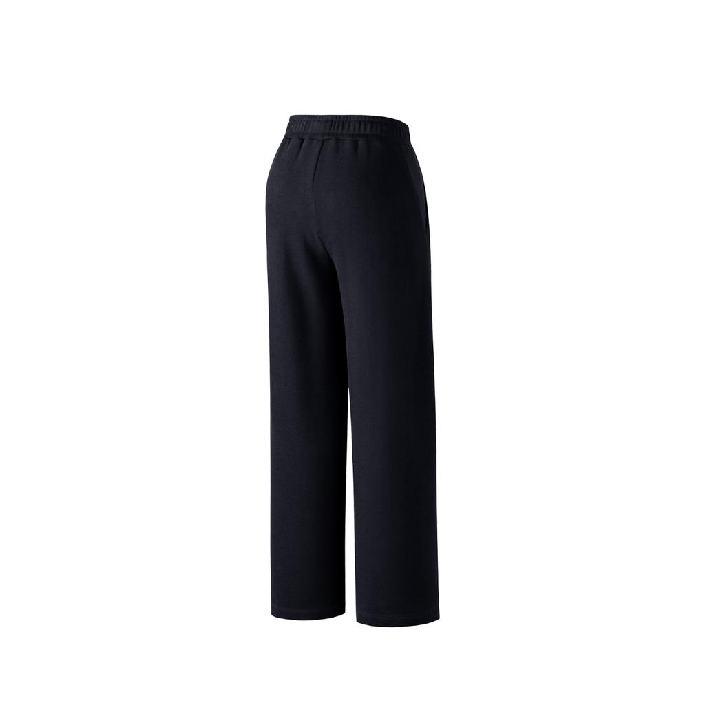Anta Lifestyle Series Womens Long Pants 2025 Knitted Sports Pants Women Bottoms Basic-Black 962548305-4