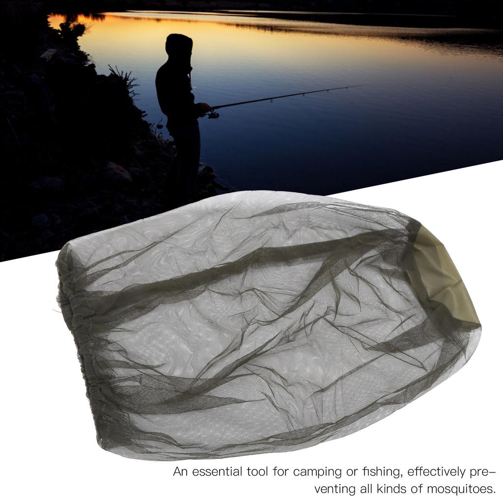 Nylon InsectProof Mosquito Night Fishing Net Sunscreen Breathable Mesh Sheild Cap(Military Green )