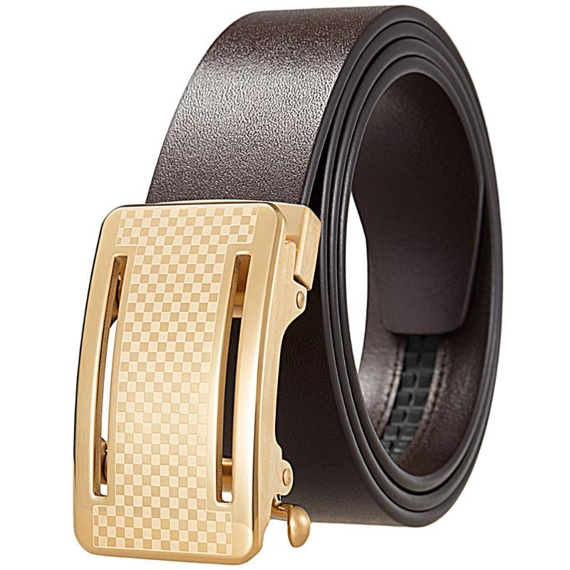Business Stainless Steel Buckle Belt, Cowhide Belt, Automatic Buckle Belt