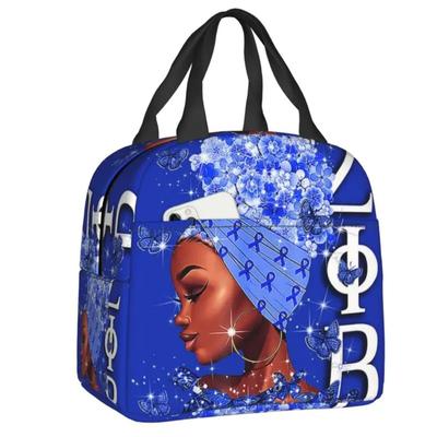 Custom Zeta Phi Beta Woman Resuable Lunch Box for ZOB Greek Letter 1920 Thermal Cooler Food Insulated Lunch Bag Kids Children