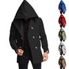 Men S Mid Length Slim Fit Hooded Casual Solid Color Trench Coat Jacket
