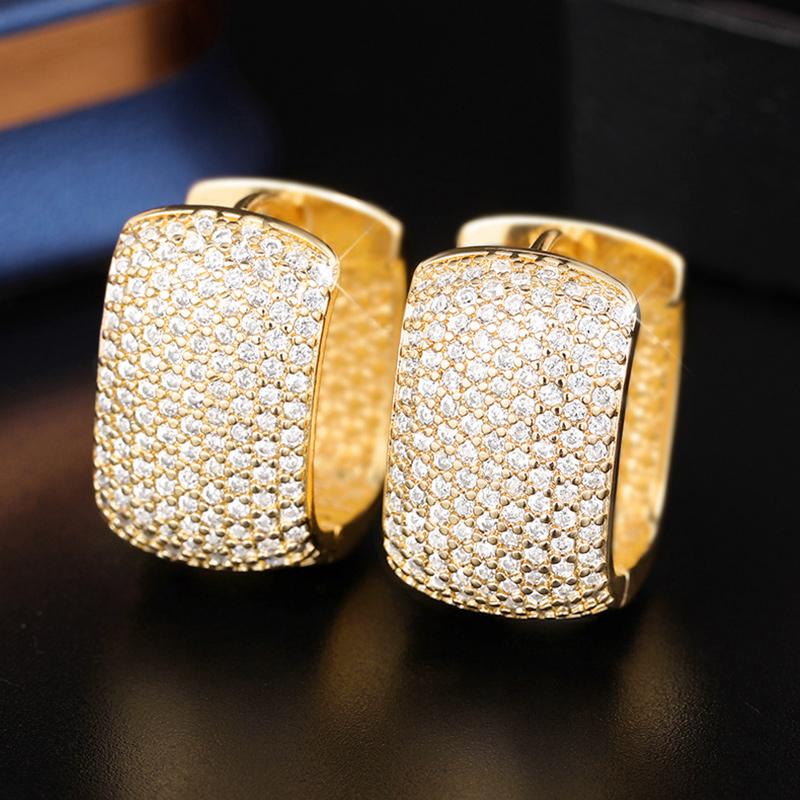 Bling Bling CZ Hoop Earrings for Women Daily Wear Sparkling Earrings Wedding Party High Quality Fashion Jewelry Hot Sale
