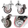 4PCS New 1.5" / 2" Wheel Threaded Stem Swivel Casters TPE Rubber Brakes Furniture Castor M10 M8 Rubber Castor for Baby Bed