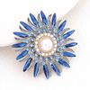 Rhinestone Floral Badge Retro Sunflower Brooch Pin, Lapel Pin with Faux Pearl Pearl, Metal Flower for Women, Clothing Accessories Women