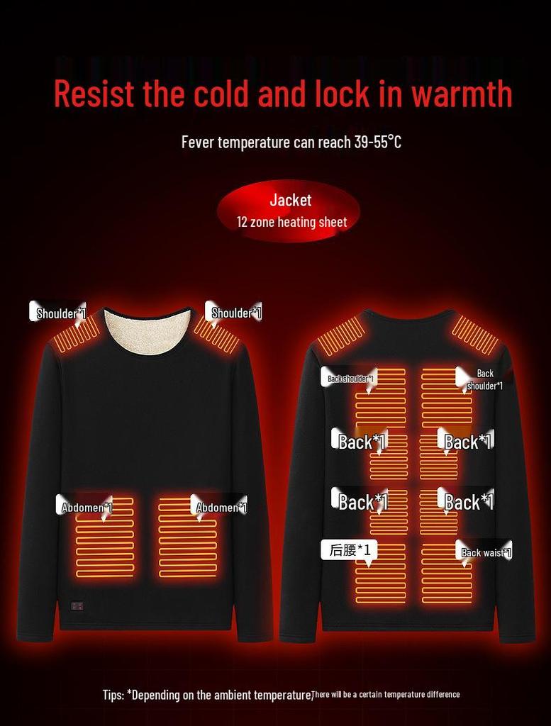 Men's Smart Heated Hoodie & Pants Set - USB Dual Control Carbon Fiber, 18-Zone Warm Cotton Outdoor Wear