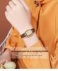 Gedi Women's Retro Minimalist Square Watch with Leather Strap - New Waterproof Quartz Design