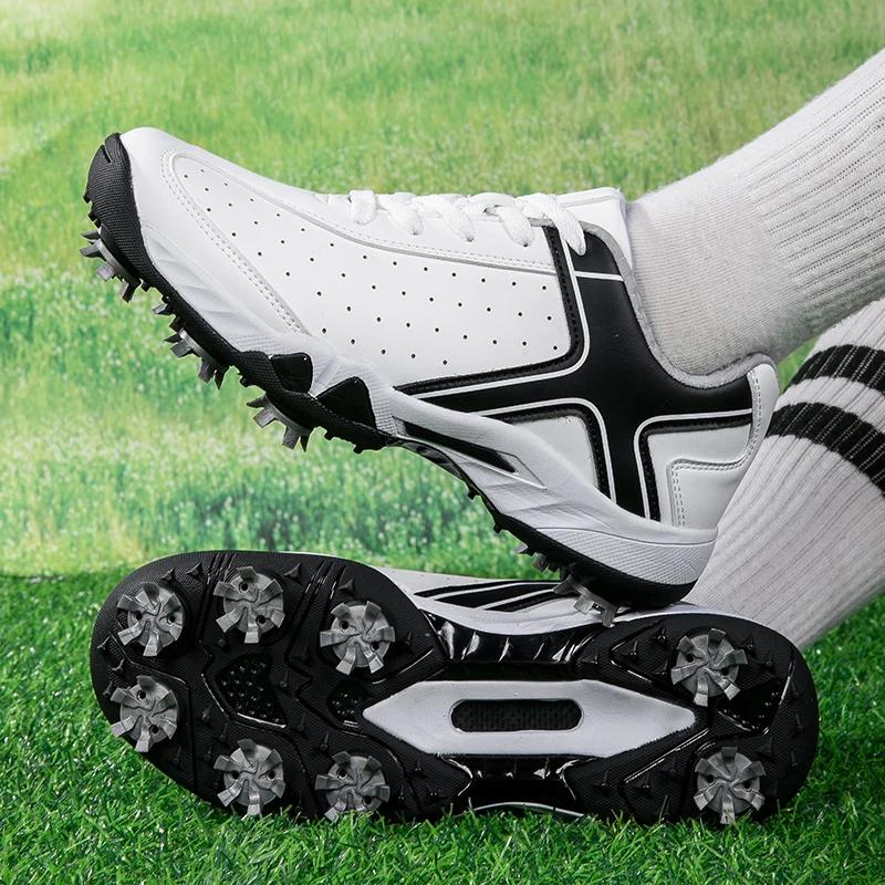 Pánské a dámské profesionální sportovní golfové boty Venkovní módní kožené vycházkové tenisky Černá Bílá Pánské golfové boty Velké velikosti