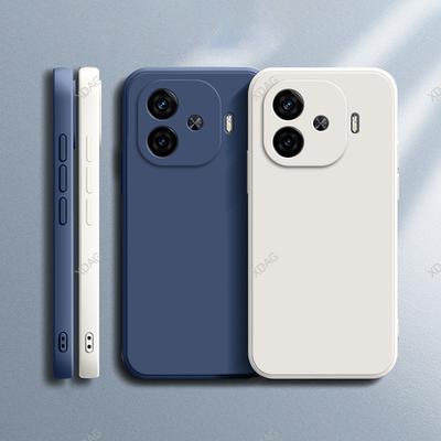 Coque Candy Color Case für VIVO iQOO Z9 Turbo Z9X 5G Objektivschutz Quadratisches flüssiges Silikon Weiche Rückseite Zubehör