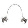 Women's Metal Chain Shirt Neck Collar Clip with Antique Bowknot Designs Blouse Sweater Cardigan Lapel Clip for Suits