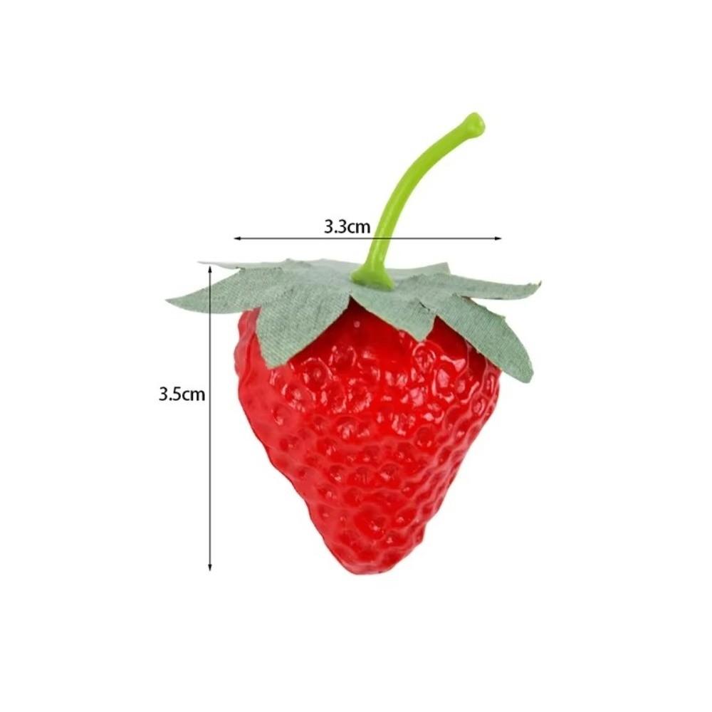 10Pcs Fruit Ornament Artificial Strawberry Realistic Fake Fruits Food Props Model Kitchen Cabinet