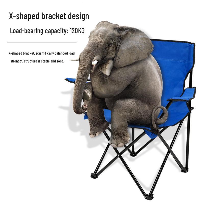 Portable Folding Camping Chair with Armrests for Outdoor Fishing and Beach Leisure