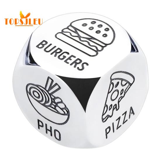 Food Decision Dice Stainless Steel,Date Night Meal Decision Maker,Valentines Day Movies Decision Dice for Couples