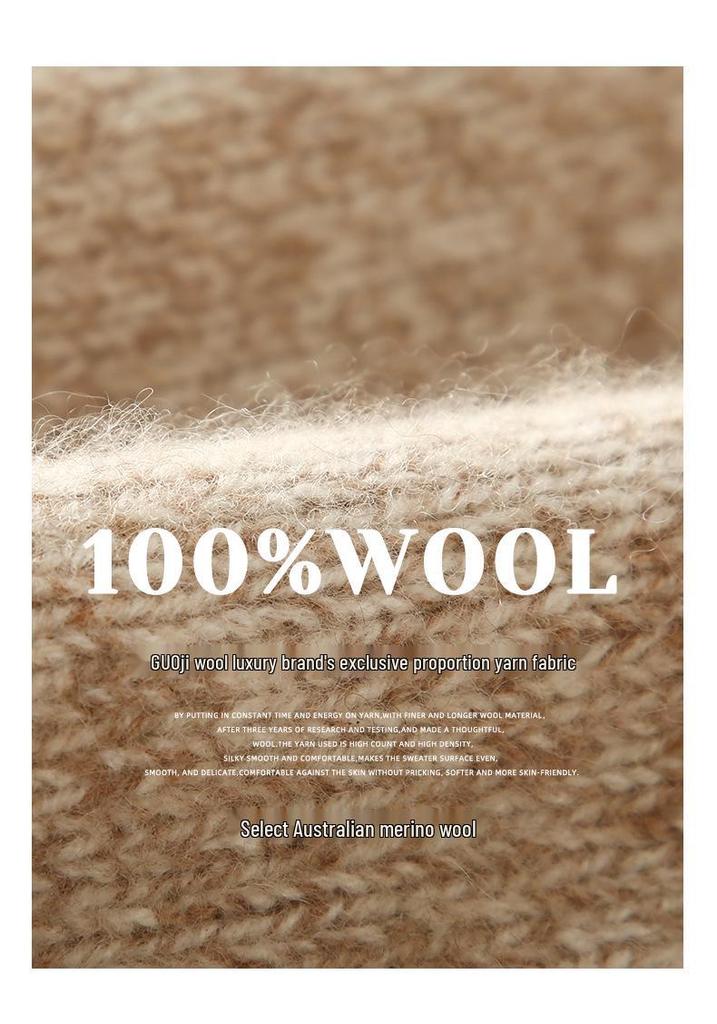 357 Fancy Yarn Women's Round Neck 100% Pure Wool Knit Pullover - Loose and Thick Style