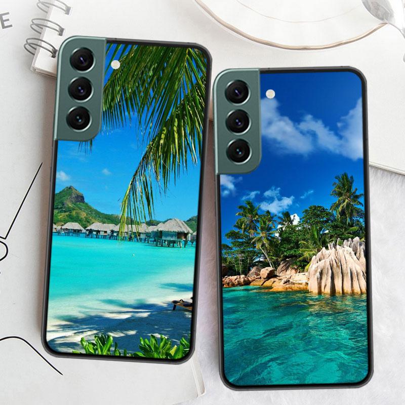 Sea Tropical Palm Trees Beach Phone Case For Samsung A16 A26 A36 A56 Galaxy A02S A12 A52S A13 A23 A33 A53 A54 A34 A24 A14 A22 A3