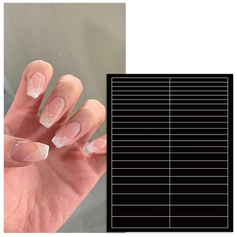 6 Designs French Manicure Strips Nail Art Stickers,Self-Adhesive Nail Tips Guides for DIY Nail Decoration Stencil Tools