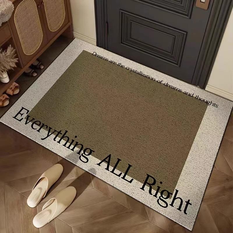European Checkerboard Retro Border Welcome Mat Indoor and Outdoor Entrance Mat Kitchen and Bathroom Anti Slip Carpet Washable