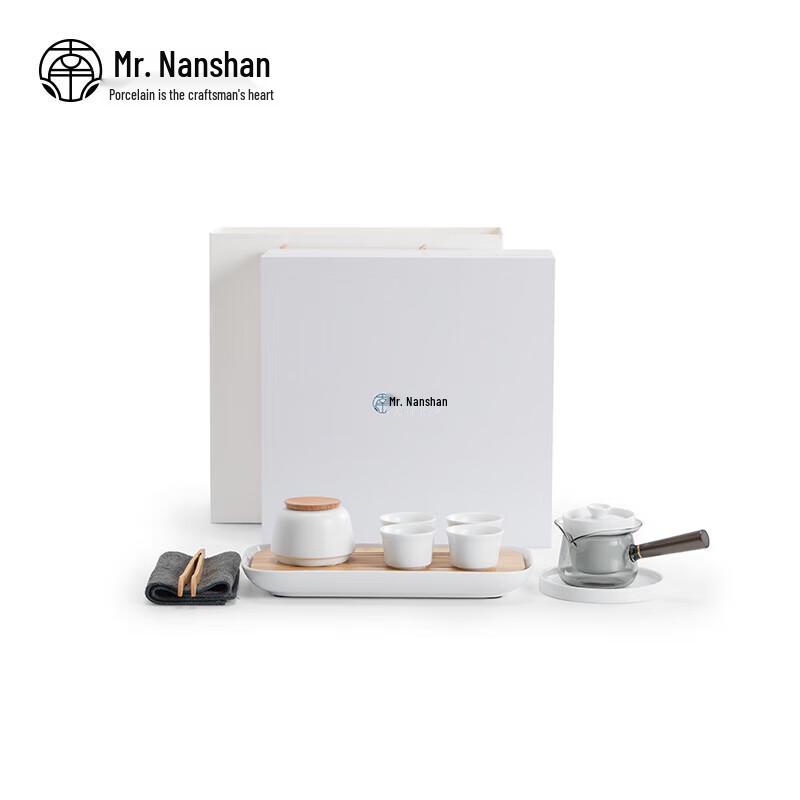 Mr. Nanshan Ceramic Side Handle Teapot & Tea Tray Set