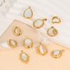 Stainless Steel Mother-of-Pearl Cat's Eye Pendant Necklace - Water Drop Oval Heart DIY Jewelry Accessory