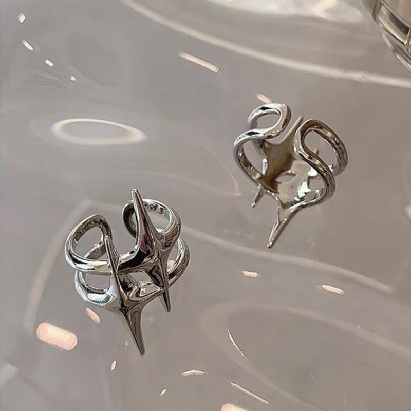Hollow Awn Star Finger Rings Adjustable Open Rings Bohemian Star Joint Rings Hollow Awn Star Finger Rings for Women Girl