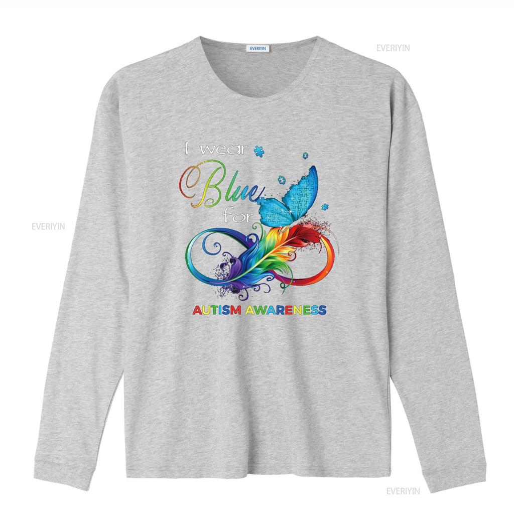I Wear Blue for Autism Awareness Month Kids T Shirt vintage Washed Top For Everyday Wear designer clothes Versatile Slightly