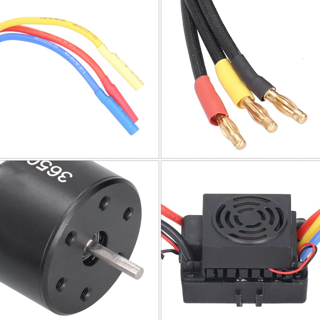 3650 Waterproof 4300KV Brushless Motor 60A Brushless ESC Accessory Set for 1/10 RC Car