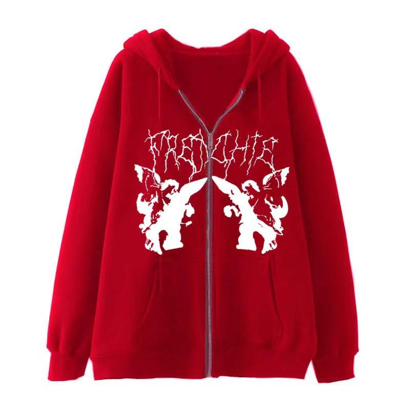 2023 Nuevo Cárdigan con Capucha Europeo y Americano con Cremallera Sudadera Retro Abrigo de Pareja Oversize de Moda Urbana para Hombre y Mujer