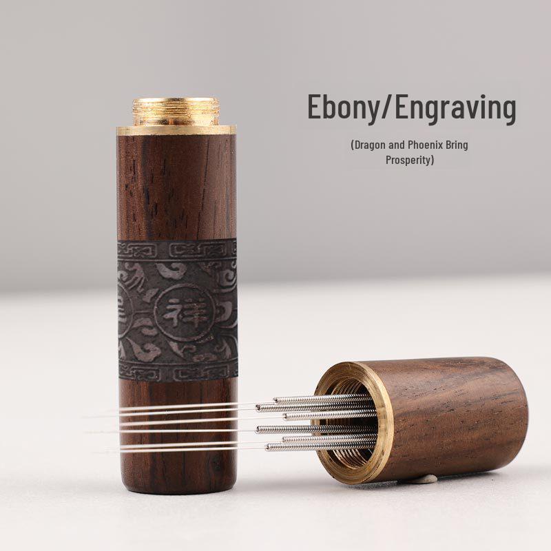 Ebony Stainless Steel Coffee Machine Powder Dispenser and Needle Lipstick Loose Powder Tool