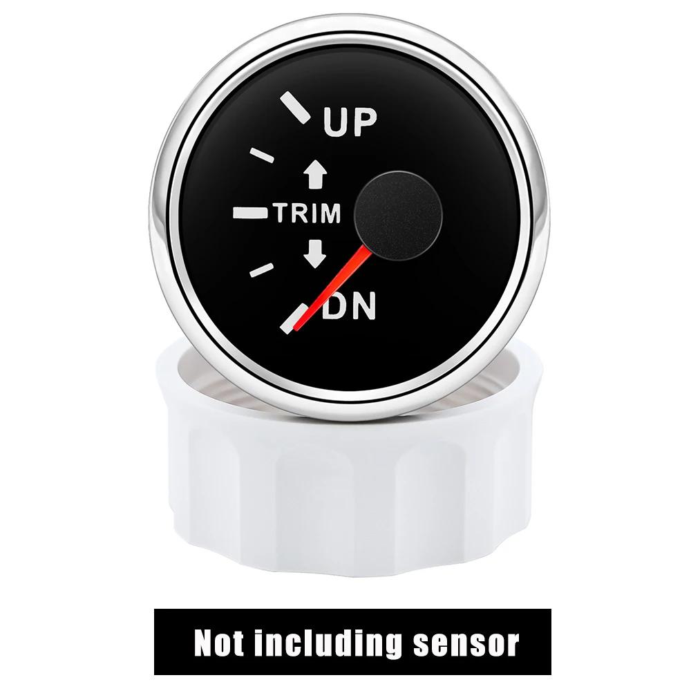 0-190 Ohm 52mm UP-DN Right Side Trim Meter Waterproof Trim Gauge with Red Backlight Stainless Steel Bezel Car Accessories