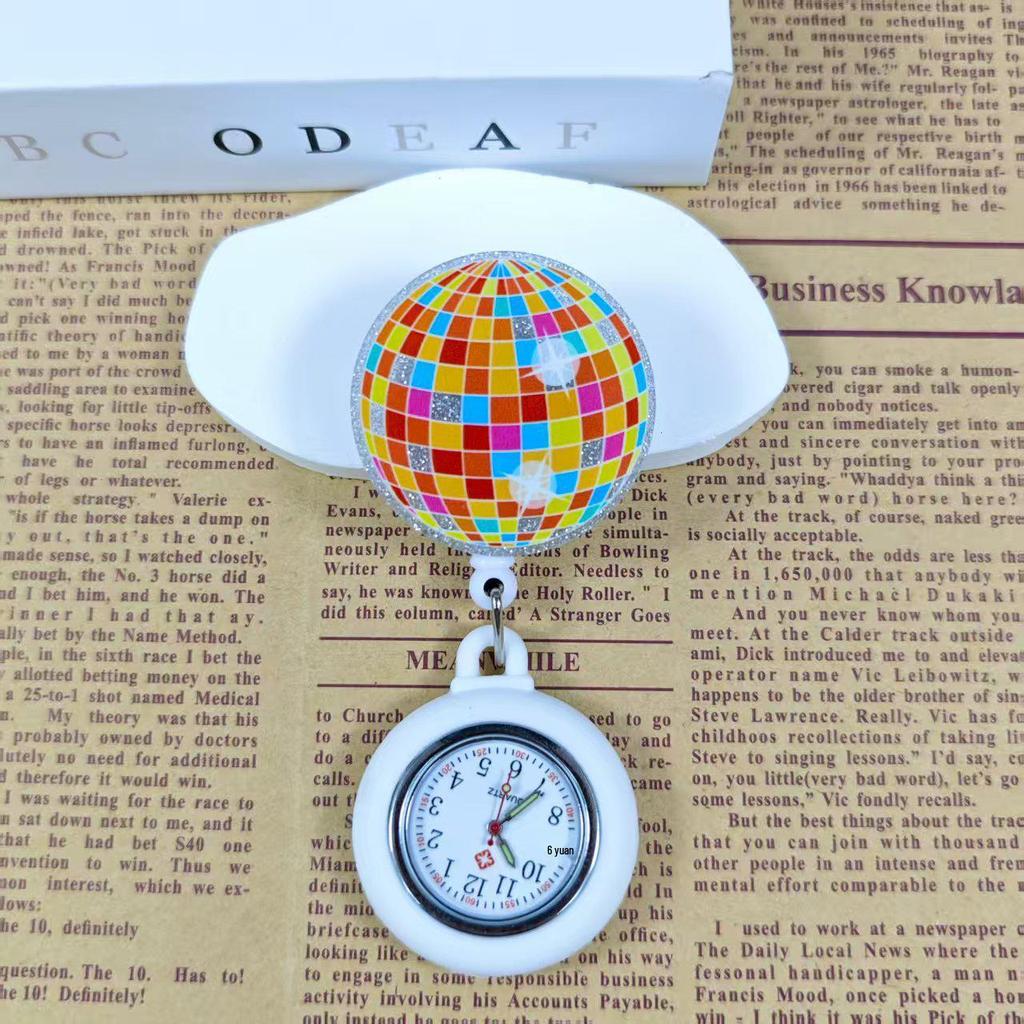 Shiny Cartoon Nurse & Doctor Badge Reel with Retractable PVC Pocket Watch Clip