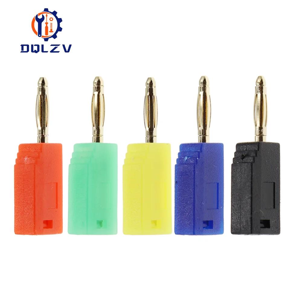 2MM Stackable Banana Plug Gold Plated Copper Mini Connector with 2mm Socket Jack Welded/soldered 30V/10A 5PCS