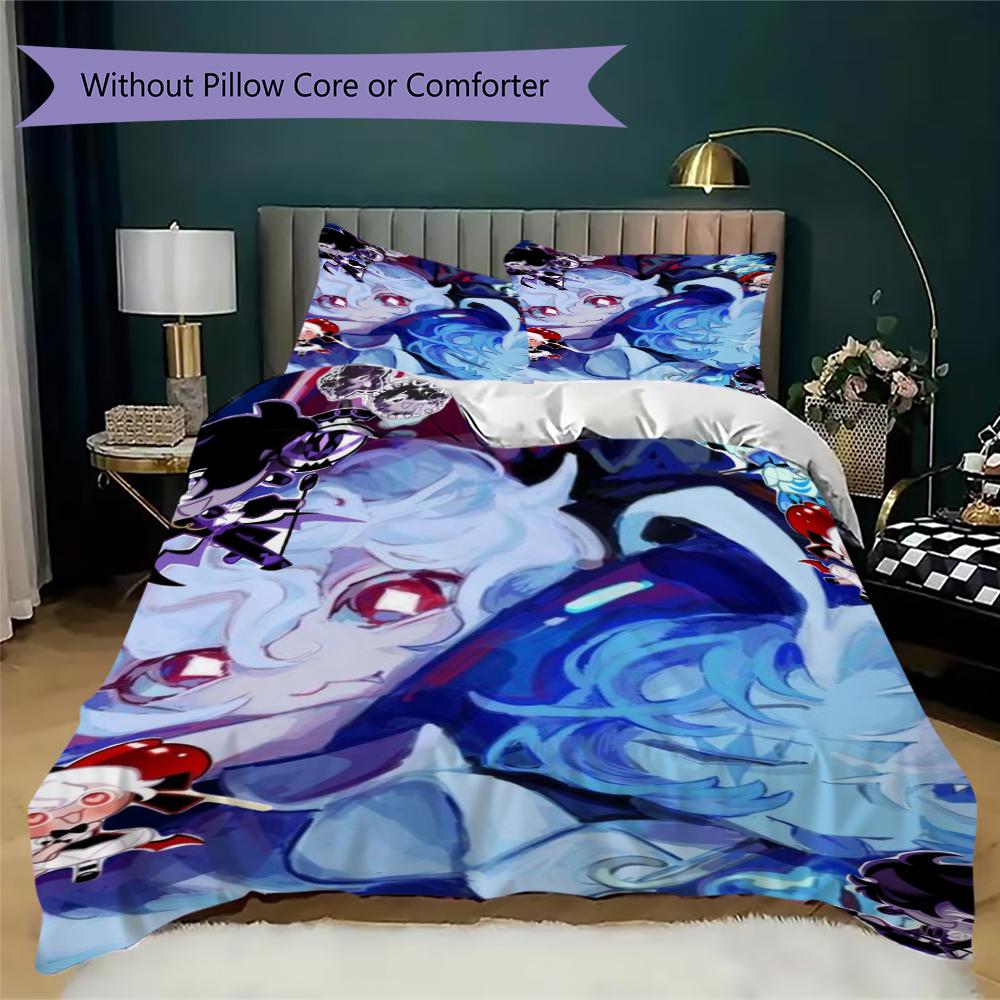 Cookie Run Kingdom Pattern Bedding uilt Set uilt Cover Pillowcase Home Decoration Birthday Gift (1 * duvet cover + 2 * pillowcase without core)16